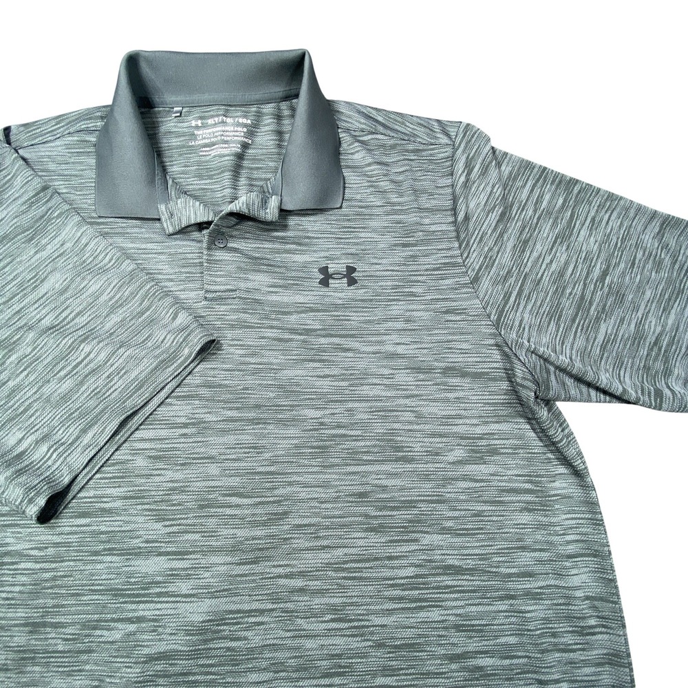 Under Armour Performance Polo Shirt Mens XLT Tall Gray Short Sleeve Golf Loose